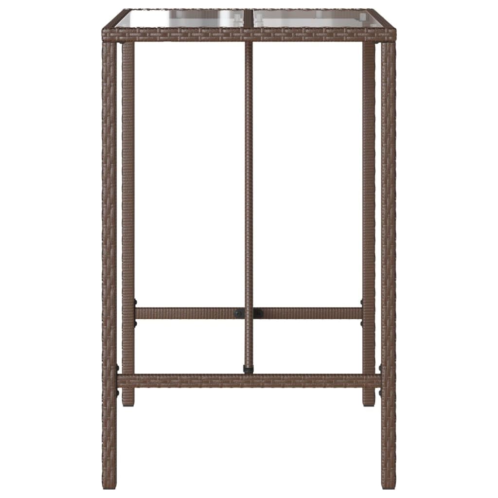 Fengshui Stół barowy ogrodowy, brązowy, 70 x 70 x 110 cm, polirattanowy