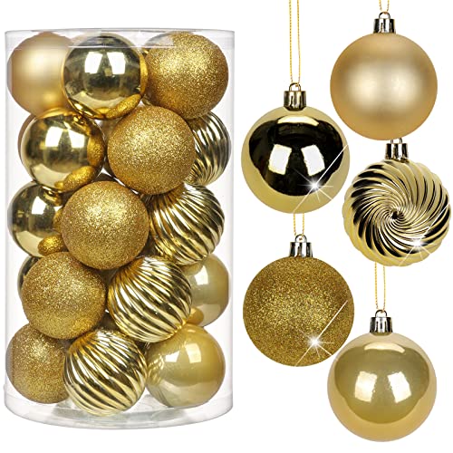 6CM Weihnachtsdeko Weihnachtskugeln, 25 Stücke Bruchsiche Christbaumkugeln Ornamente Weihnachtsbaumschmuck für Weihnachtsbaum… – Ansicht 1