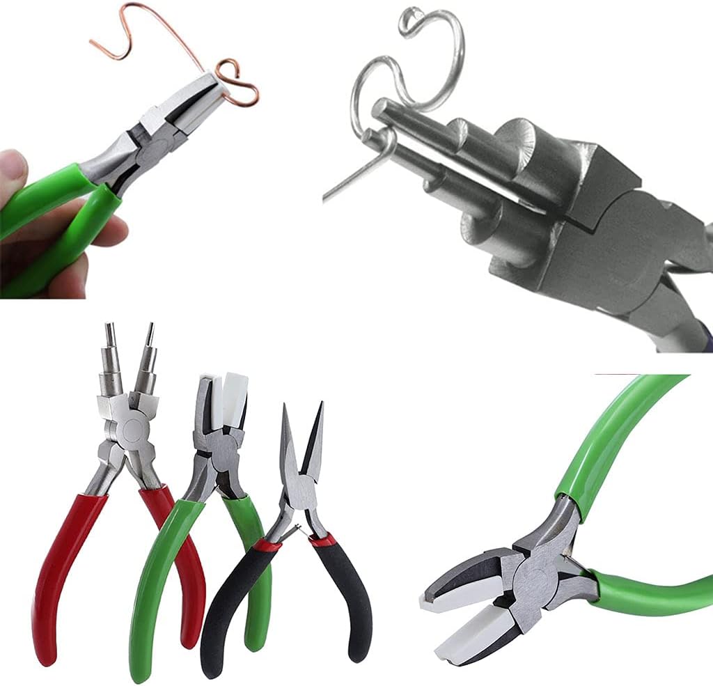 HENRUN Jewelry Making Kit 3 Pieces Pliers Wire Cutter Making Beading Repair Supplies&Crafting Jewelry Pliers Set