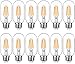 LED Edison Bulb Dimmable, 60W Equivalent 800Lumens, Warm White 2700K, 6W T45/T14 Vintage LED Filament Tubular Light Bulbs, E26 Medium Base, Pack of 4