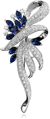 EMEGCY Flower Rhinestone Brooch for Women Flower Crystal Brooch Flower Lapel Pin Wedding Gift Jewelry for Mom Wife