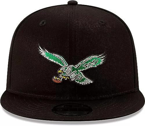 New Era NFL 9FIFTY Throwback Logo Adjustable Snapback Hat Cap One Size Fits All… (Philadelphia Eagles - Black) - Image 2