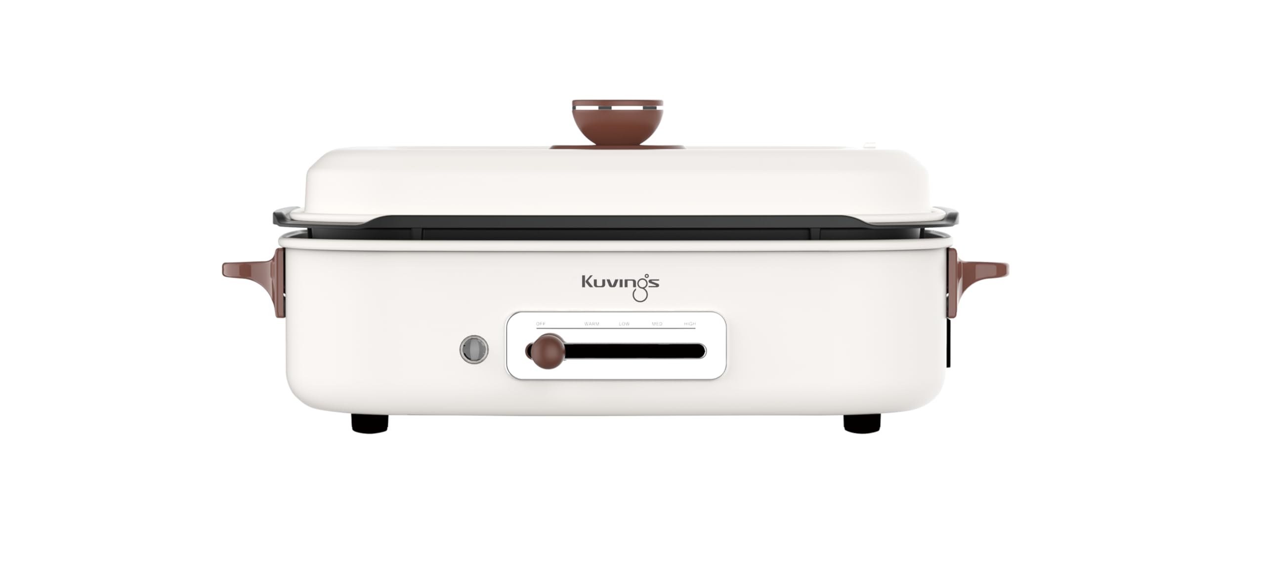 Kuvings MultiGrill Ceramic Plus - grill kontaktowy wielofunkcyjny z płytami ceramicznymi, 65-250°C, 1200-1400 W, 2 płyty (śniadaniowa i głęboka), beżowy