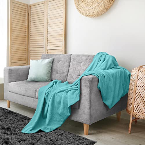 Image of Utopia Bedding 100% Cotton Thermal Blanket Mint Twin, 90x72 Inches
