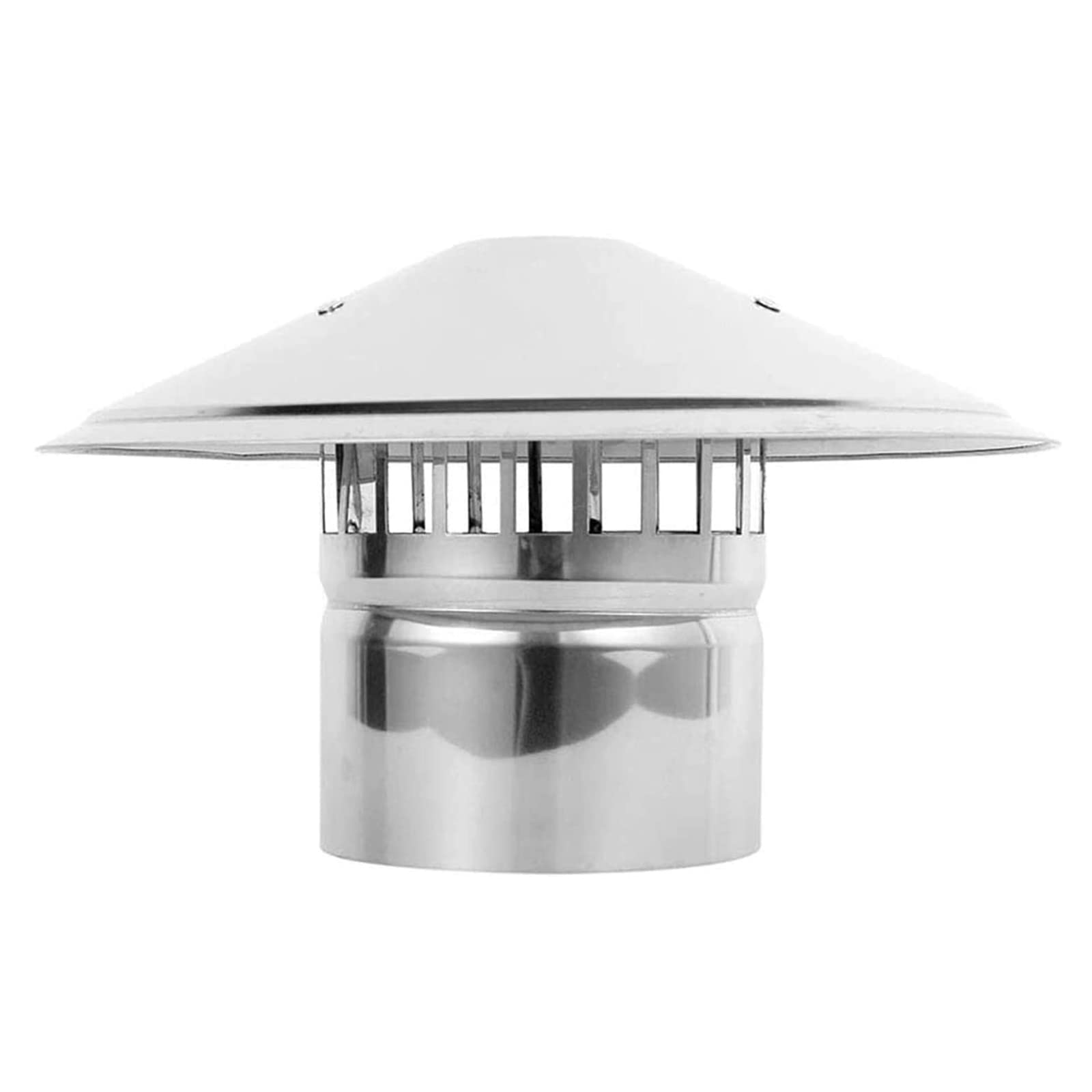 GTHTUHFD Chimney Cowl Stainless Steel Domed Chimney Pot Cap Waterproof Burner Stove Flue Cap Rain Cover Rain Cap Protector Chimney Cap Ending,100Mm,75mm