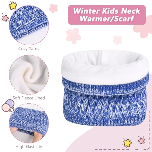 Image of Kids Winter Hat Gloves Scarf Set,Toddler Girls Winter Hat Kids Beanie with Pom Neck Warmer Gaiter Mittens Fleece Lined Set
