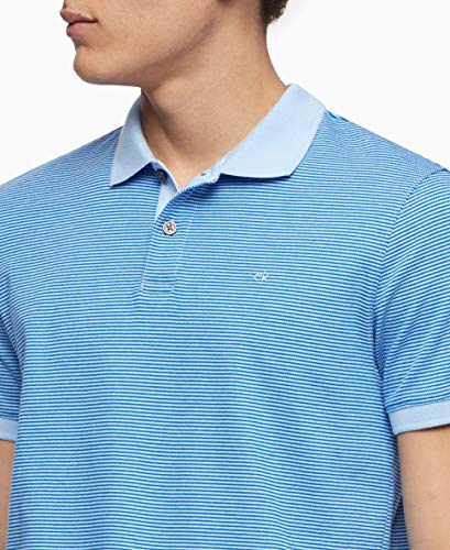 Image of Calvin Klein Men's Liquid Touch Polo Stripe with UV Protection