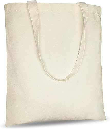 Miniatura 1 de 2  5  10 Bolsa de asas de algodón económico a granel 13'x15' Bolsa de compras reutilizable ligera de comestibles, DIY, regalo, promoción