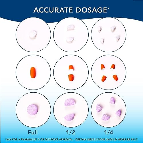 Image of Apex Ultra Pill Cutter - Pill Splitter with Retracting Blade Guard - for Cutting Small Pills or Large Pills in Half, Blue /Green and Clear, 1 Count, Assorted Colors (Pack of 2)