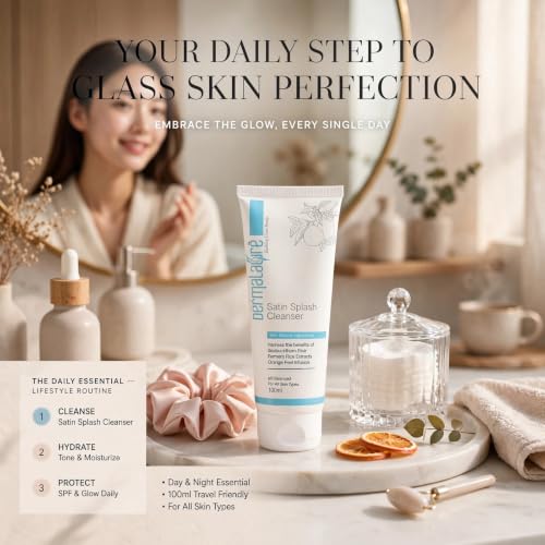 Image of Satin Splash Face Cleanser (100ml) | Brightening Face Wash for Korean Glass Skin Glow | Deep Cleansing & Hydration| For all Skin Type |dermalaure face wash