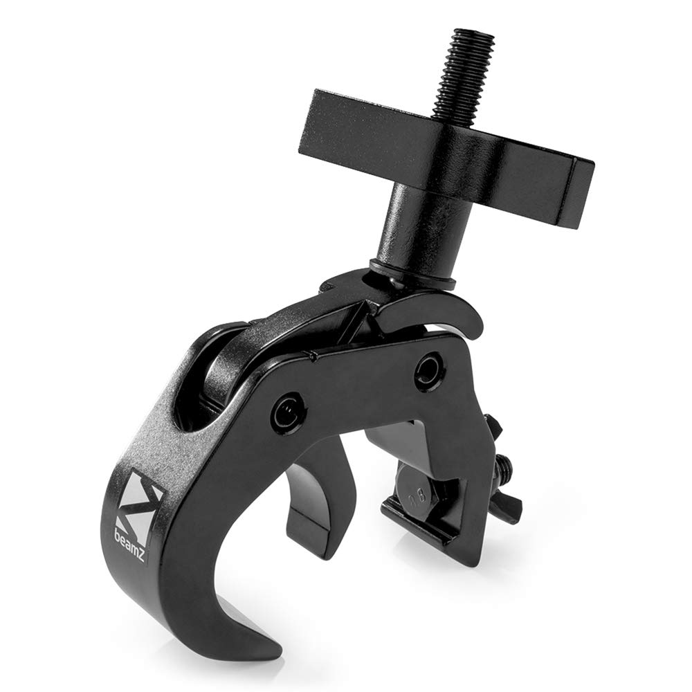 Beamz Black Bc50b-250T Quick Clamp Slimline Truss Lighting Clamp, Heavy-Duty 250Kg Load Capacity, Fits 40-63Mm Tubes, Stage & Theatrical Lighting Truss Clamps