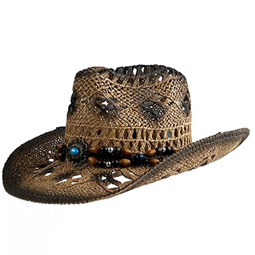 Chapeau de cowboy anti-UV aéré style jazz pour protection solaire d'été