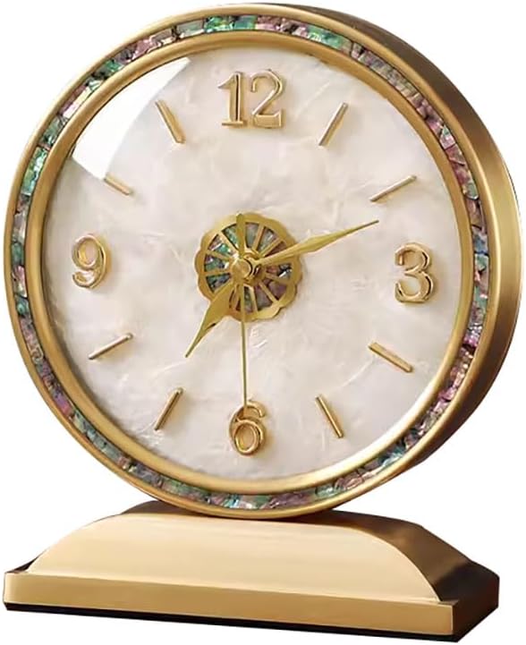 Vintage Table Top Clock,Antique Mantel Clock,Battery Operated,Silent Quartz Movement,Decorative Desk Table Clock for Office,Living Room,Bed Room