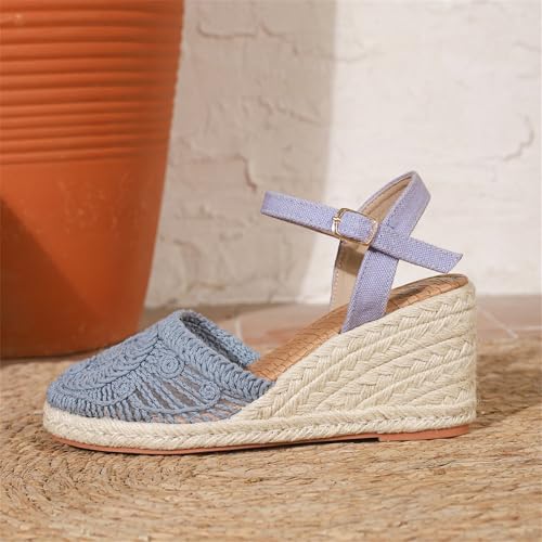 Sandales espadrilles compensées légères bout fermé pour marcher en été - 5