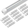 Kihung (12-Pack) 8FT LED Shop Light Fixture, 75W, 9750LM, 6000K, 96'' T8 Tube Light, 8 Foot Linkable LED Bulbs for Garage, Warehouse, V Shape, 8’ LED Strip, Clear Lens, Hardwired Installation