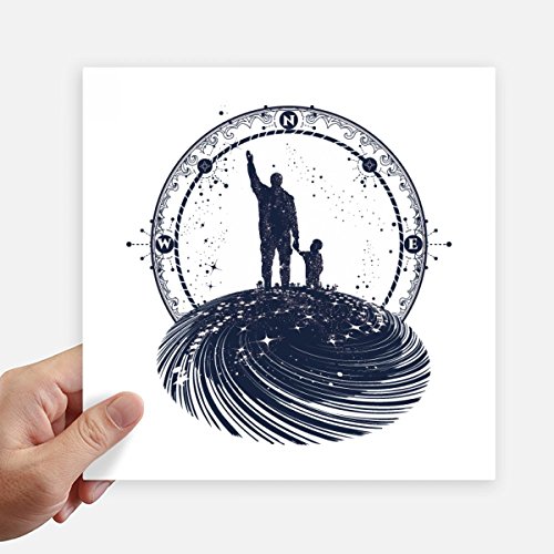 Pegatinas de modelo cuadrado con estrellas de geometría artística para decorar maletas 20cm 2