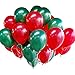 Produktbild Wakerda 100 Stück Weihnachtsballons aus Latex in Grün und Rot für Weihnachten, Party-Dekorationen, Perlglanz, Party-Dekoration, Geburtstag, Party-Dekoration.