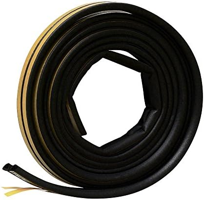 Frost King EPDM Rubber Self-Stick Weatherseal Tape, D-Section, 5/16" W, 1/4" T, 17 ft L, Black