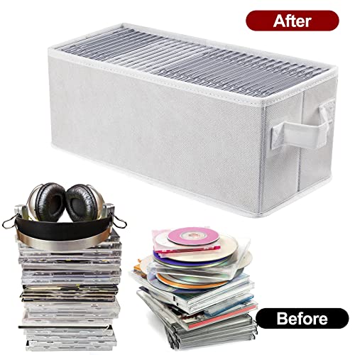 UENTIP CD Storage Boxes With Lids- Pack of 2 CD Case Storage- 13.2" x 5.9" x 5.3", Container holds 30 CDs in full jewel cases - Image 3