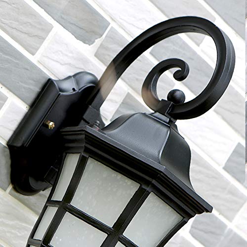Lanterne murale extérieure E27 noir vintage étanche pour jardin et villa - 6