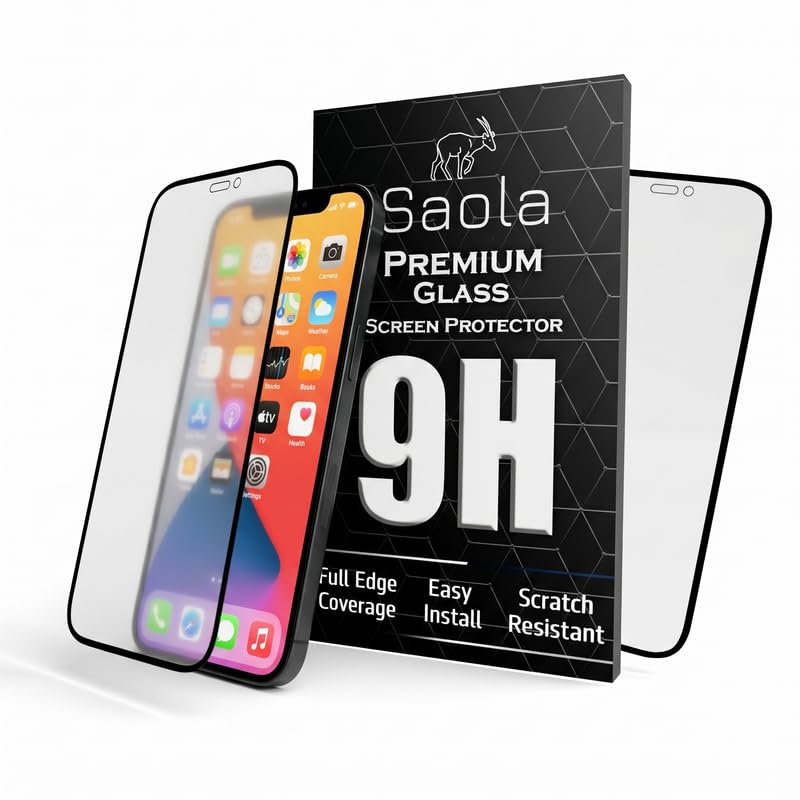 Image of Saola HD Matte Tempered Glass With 18H Hardness For Apple Iphone 12 pro (PACK OF 1) with Hassle-less Installation Kit. Full screen Coverage. 6.1 inch