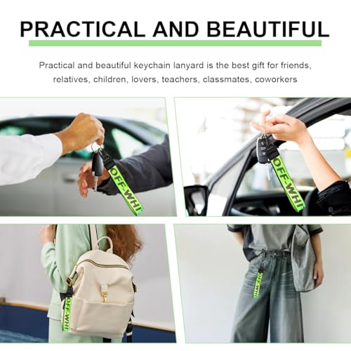 Image of DXNQ Car Keychain, Fabric Keychain Wrist Lanyard, Key Ring for Cars Keys Wallets Jeans Decoration, Car Accessories (Green)