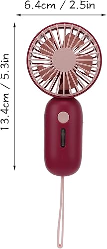 Miniatura 4 de Ventilador de mano, mini ventilador portátil de mano pequeño de tres niveles, velocidad del viento, carga USB, cordón de mano portátil, pequeño
