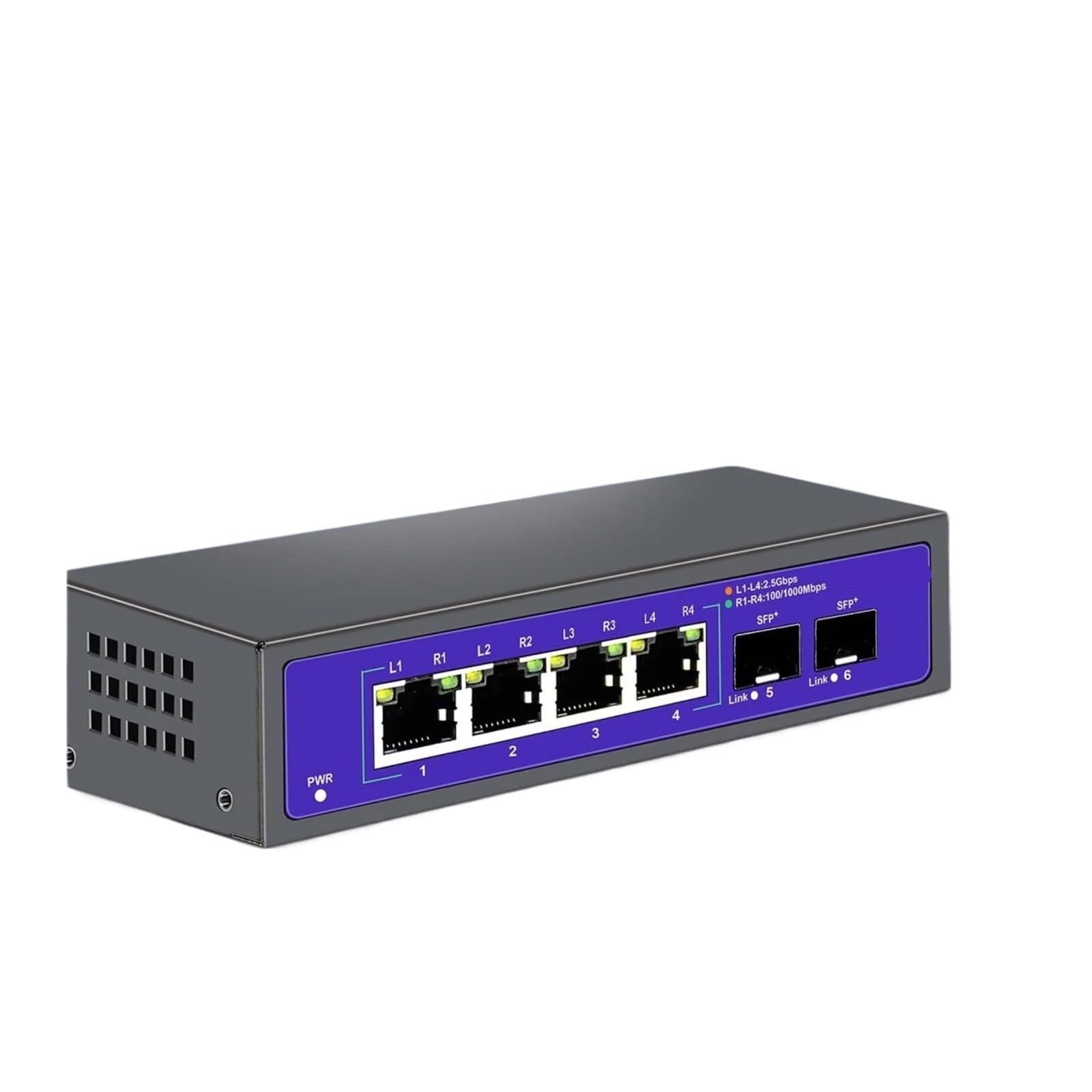 OSHZIKJII 4-Port Multi-Gigabit 2.5Gbps Unmanaged Plug and Play Network Ethernet 2.5G Switch(U/*S Plug)