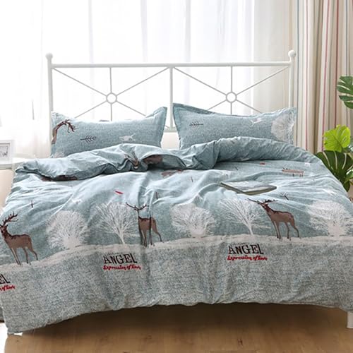 Funda Nórdica De Ropa De Cama De Algodón Lavado Tamaño Completo para Todas Las Estaciones,Cubierta De Edredón Suave De Microfibra con Cierre De Cremallera,Cubierta De Edredón De Estilo Moderno para Es
