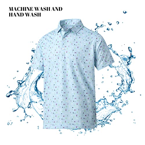 Deolax Mens Polo Shirts Moisture Wicking Dry Fit Performance Mens Golf Shirt Regular Fit Fashion Print Short Sleeve Polo #TOP6