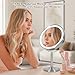 VESAUR 15X Magnifying Mirror with Light, 9.5 Large 5000mAh Rechargeable Double Sided HD Lighted Makeup Mirror with 3 Touch Dimmable Light, 360° Swivel Detachable for Travel Vanity Mirror Nickel, Gifts