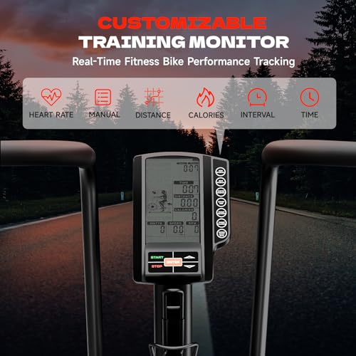 Image of Dual Resistance Air Bike, Magnetic & Air Fan Bike with APP Connection, ISCC PLUS Certified, Dual-Action Handlebars for Home Gym HIIT Cardio Full Body Workout (350LBS Capacity) (Carbon Black)
