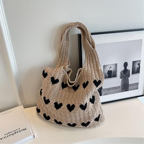 Bolso tote de hombro tejido grande estilo crochet miniatura 4