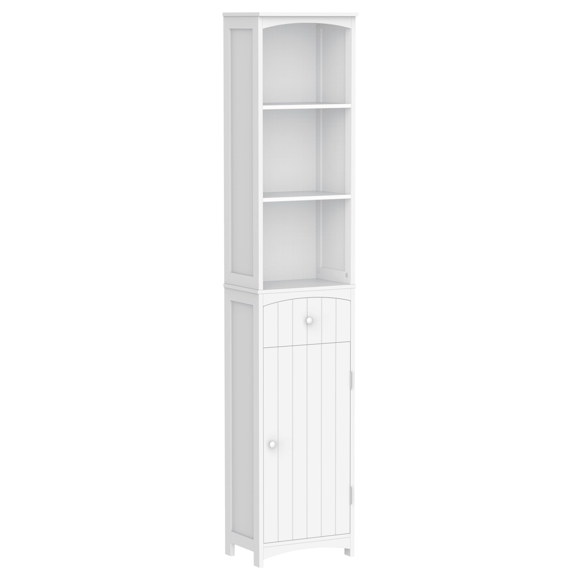 HOMCOM Meuble Colonne de Salle de Bain 34L x 24l x 170H cm Blanc
