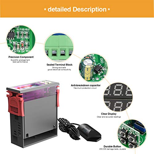Diymore 6X12874 Temperature Humidity Controller,Diymore Sht2000 Thermostat Ac 110V-230V 10A Digital Led Display Multifunction Thermometer Hygrometer thumb #7