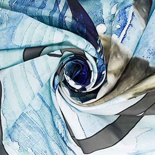 LB Blue Whale Shower Curtain Funny Cat,Watercolor Polyester Anti Mould Waterproof Bathroom Curtains with Hooks,59x71 inches - Image 4