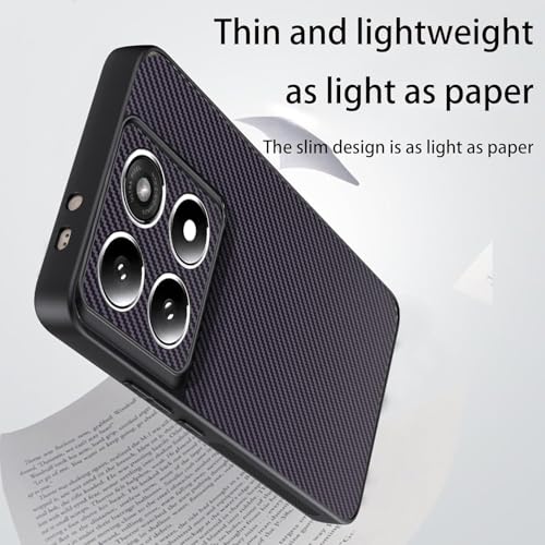 Image of DIZORO Carbon Fiber Case for Moto Motorola Edge 60 pro 5g Smooth Touch Rubber Phone Cases Non-Slip, with Camera Protection Fingerprint Resistant Full Body Protective Shockproof Back Cover -Purple