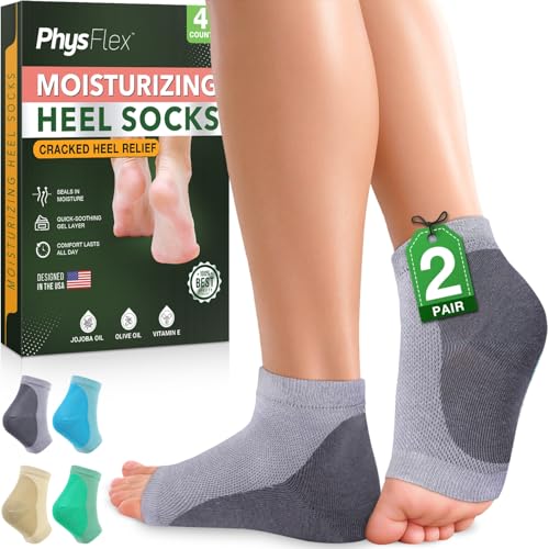 4-Pack Gel Heel Socks for Overnight Repair