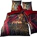 Produktbild Fleuresse Wendebettwäsche Mako-Satin rot-braun Größe 135x200 cm (80x80 cm)