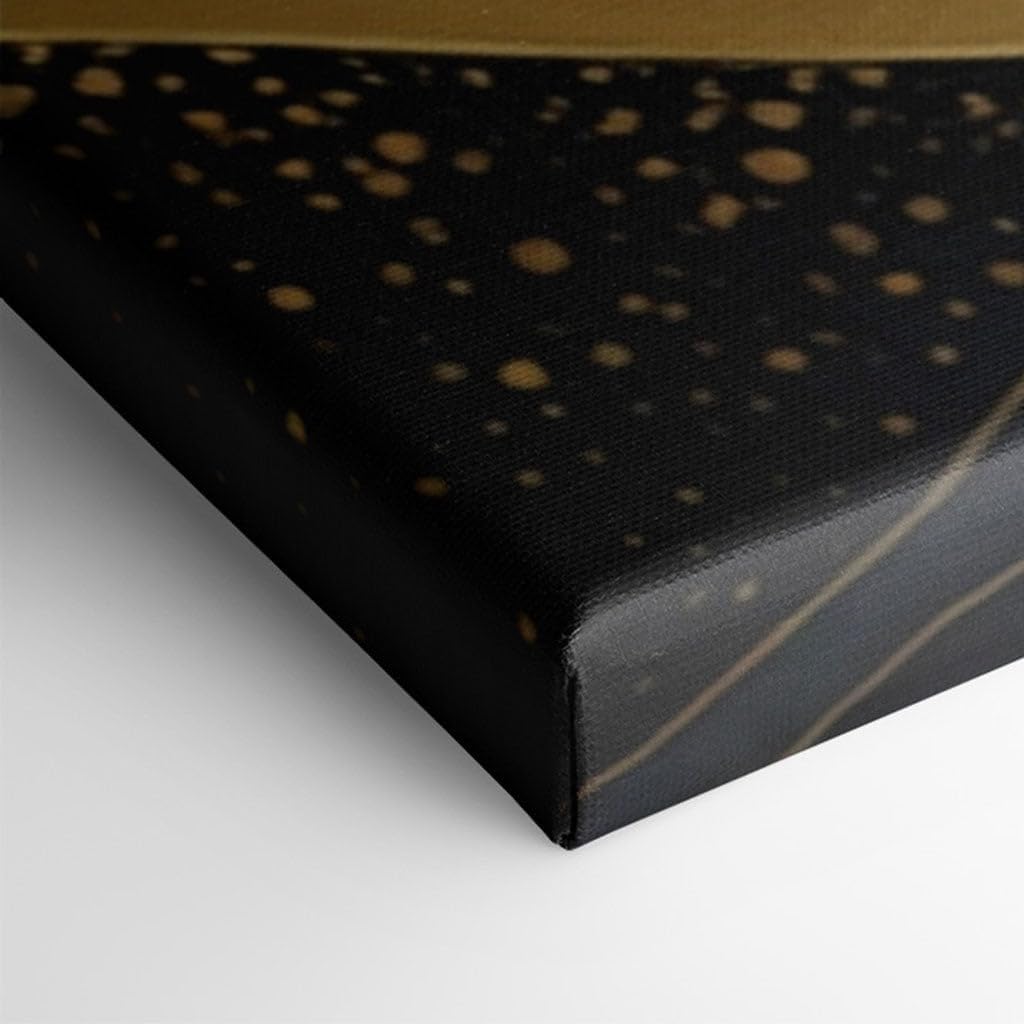 Art Wall: Dynamic Waves In Gold And Blue, a Mesmerizing Dance Of Light And Shadow. Interior Decor, Canvas Art Design, Arts Wall Decoration, Office Arts Design, Size: 69x46 cm (27x18 inch)