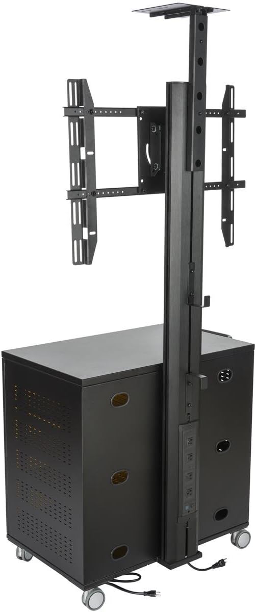 Displays2go LPGP36AV7 Portable TV Stand with Locking Storage Cabinet, 30-84 Inch VESA Mount