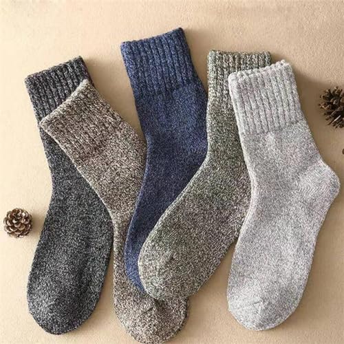 Wool Socks for Men 5 Pairs Winter Knit Warm Thick Vintage Hiking Cozy4
