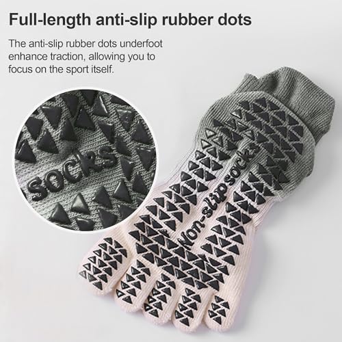 Pilates Socks with Grips for Women - Toe Separators Non-Slip Barre Socks for Yoga, Ballet, Fitness, Dance3