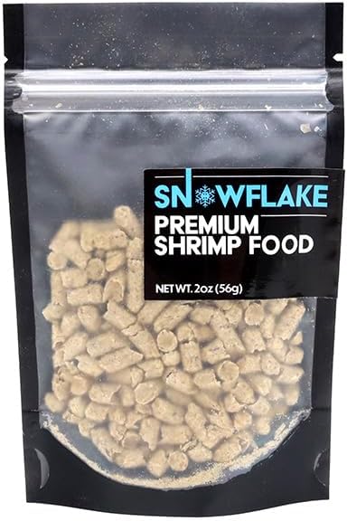 Aquatic Arts Shrimp Food Pellets for Freshwater Aquariums – Neocaridina & Sulawesi Diet, Large Snowflake Sinking Pellets for Live Aquarium Invertebrates, 1oz