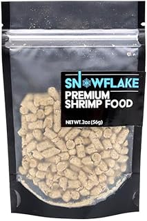 Aquatic Arts Shrimp Food Pellets for Freshwater Aquariums – Neocaridina & Sulawesi Diet, Large Snowflake Sinking Pellets for Live Aquarium Invertebrates, 1oz