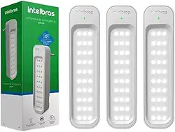 Kit 3 Luminárias De Emergência 30 LEDs Intelbras Lea 150 Bivolt