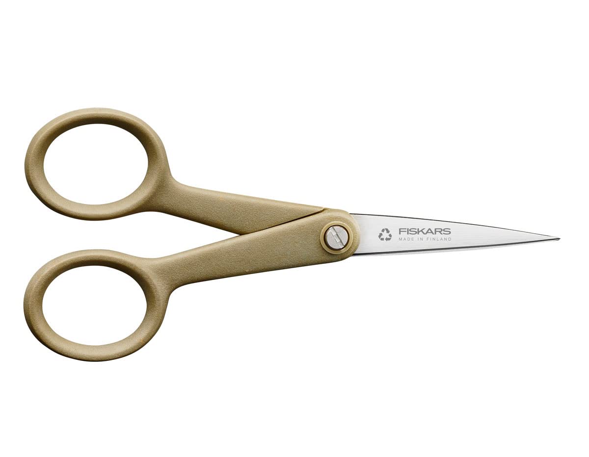 Fiskars Gray Renew 1062547 Craft Scissors, Length: 12 Cm, Recycled Stainless Steel/Plastic, 100% Recyclable Materials,