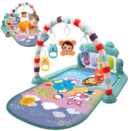Centro de actividades para bebés con Music & Light Safe & Easy Baby Gym Play Mat con Mat de juego colgante de sonajero con tablero ajustable para recién nacidos y niños pequeños Verdes, Toys