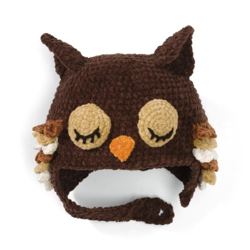 San Diego Hat BROWN SLEEPY OWL Baby Beanie Hat Bonnet 6-12 Months - SO cute!!