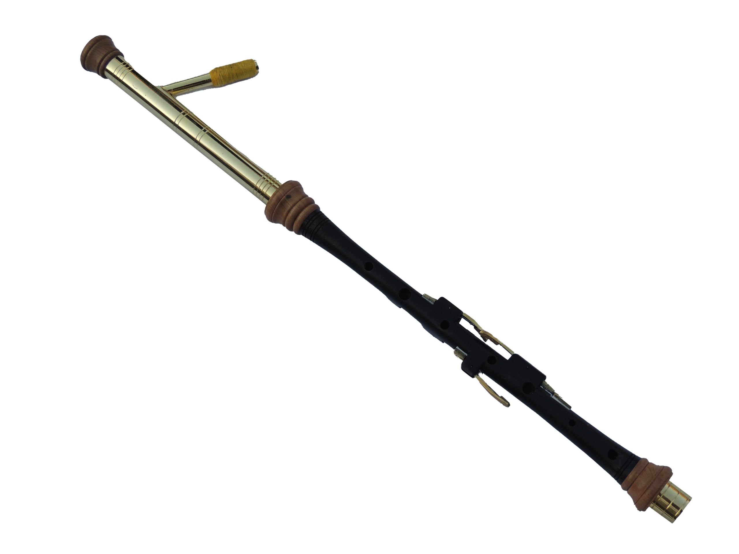 Irish Uilleann Pfeifen Halbes Set mit 4 Schlüsselchanter in D, vergoldete Schlüssel und Halterungen, Schüler-Dudelsack für Anfänger, Starter-Set Irland-Dudelsack mit komplettem Zubehör